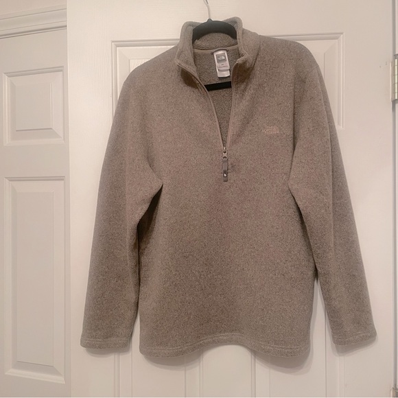 The North Face Tan 1/4 Zip Micro Fleece Pullover Jacket Men's Size M - Picture 10 of 11
